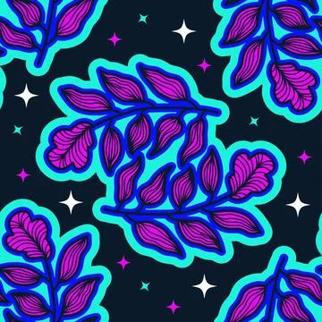 Seamless Floral Pattern in Retro 90s Style. Cute Botanical Contemporary Pattern Stock Illustration