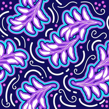 Seamless Floral Pattern in Retro 90s Style. Cute Botanical Contemporary Pattern Stock Illustration