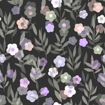 Seamless floral pattern with roses based on traditional folk art ornaments Stock Illustration