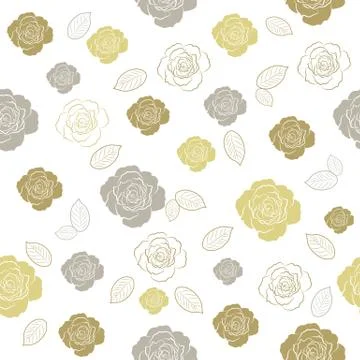 Seamless floral pattern with roses Stock Illustration
