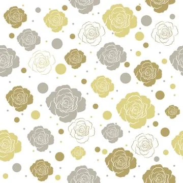 Seamless floral pattern with roses Stock Illustration