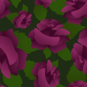 Seamless floral pattern with roses. Stock Illustration