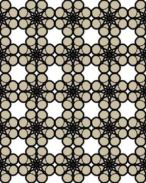 Seamless floral pattern with round-shaped elements Illustrazione stock
