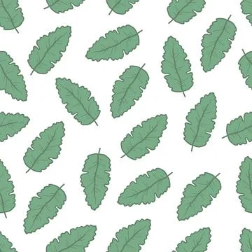Seamless floral pattern of simple leaf Illustrazione stock
