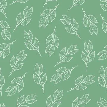Seamless floral pattern of simple leaf イラスト素材