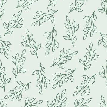 Seamless floral pattern of simple leaf Illustrazione stock