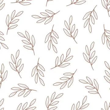 Seamless floral pattern of simple leaf Stock Illustration