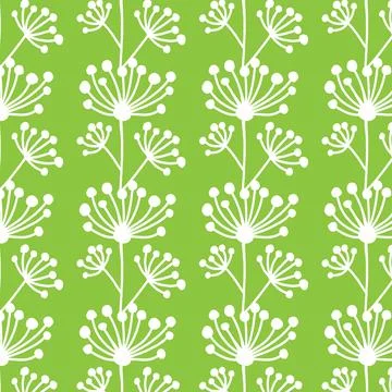 Seamless floral pattern. Simple outline vector illustration. Graphic fabric p Illustrazione stock
