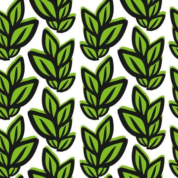 Seamless floral pattern. Simple outline vector illustration. Graphic fabric p Illustrazione stock