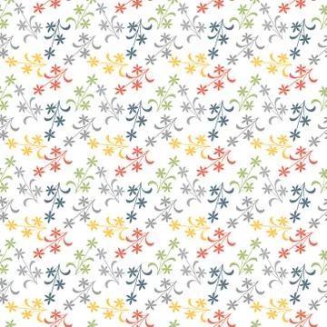 Seamless floral pattern with stem and leaves. beautiful art deco pattern. Stock Illustration