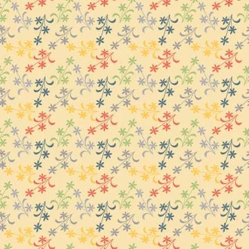 Seamless floral pattern with stem and leaves. beautiful art deco pattern. Stock Illustration