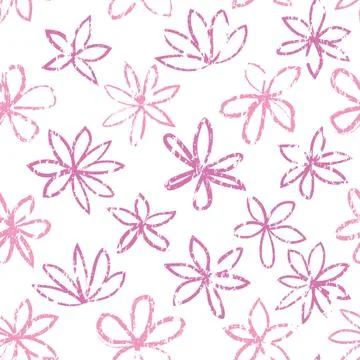 Seamless floral pattern with stucco texture. Stylish drawn flowers backdrop Stock Illustration