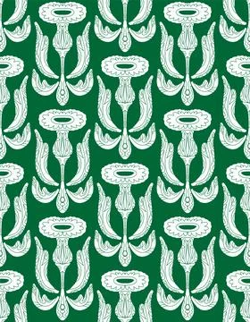 Seamless floral pattern with stylized decorative flowers and leaves in folk a Illustrazione stock