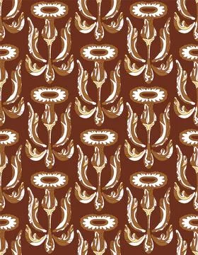Seamless floral pattern with stylized decorative flowers and leaves in folk a Stock Illustration