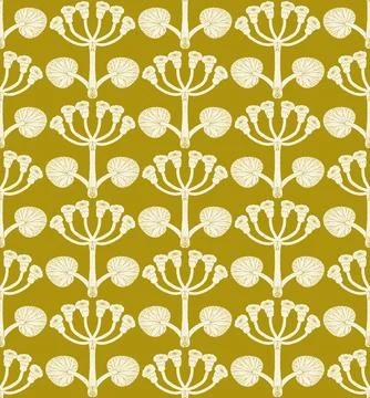 Seamless floral pattern with stylized decorative flowers and leaves in folk a Stock Illustration