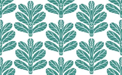 Seamless floral pattern with stylized decorative leaves in folk art style. Vi Stock Illustration