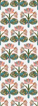Seamless floral pattern with stylized decorative flowers and leaves in folk a Stock Illustration