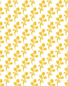 Seamless floral pattern with stylized small flowers in folk art style. Vintag Illustrazione stock