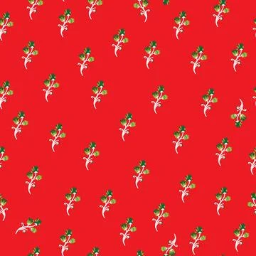 Seamless floral pattern with stylized small flowers in folk art style. Vintag Stock Illustration