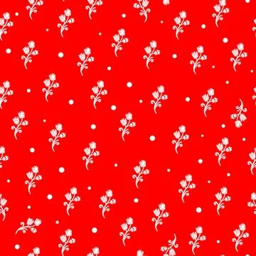 Seamless floral pattern with stylized small flowers in folk art style. Vintag Stock Illustration