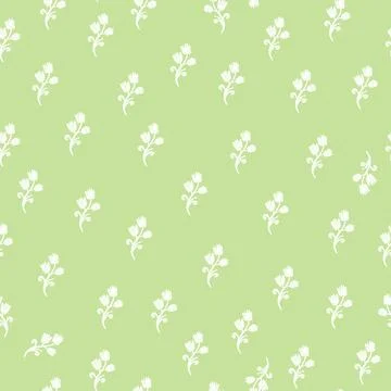 Seamless floral pattern with stylized small flowers in folk art style. Vintag Stock Illustration