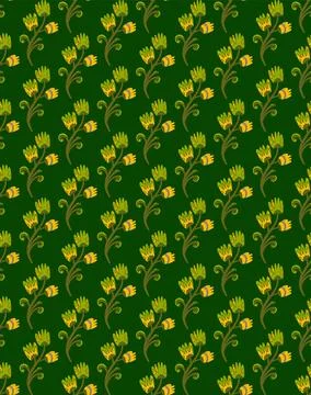 Seamless floral pattern with stylized small flowers in folk art style. Vintag Illustrazione stock