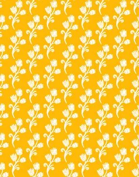 Seamless floral pattern with stylized small flowers in folk art style. Vintag Stock Illustration