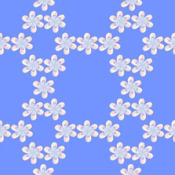 Seamless floral pattern, summer geometric ornament of multicolored flowers in Stock Illustration