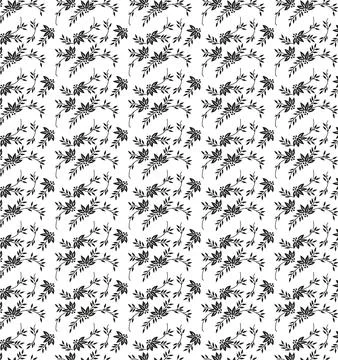 Seamless floral pattern. Textile design of textured plaid. Stock Illustration