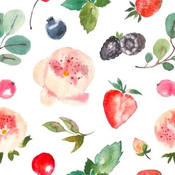 Seamless floral pattern for textiles, packaging, Wallpaper, covers. Watercolor Stock Illustration