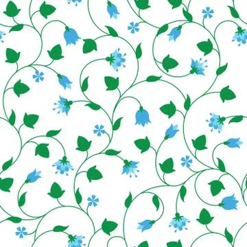 Seamless floral pattern with tiny blue flowers Stock Illustration
