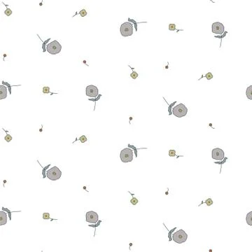 Seamless floral pattern with tiny small flowers on white. Stock Illustration