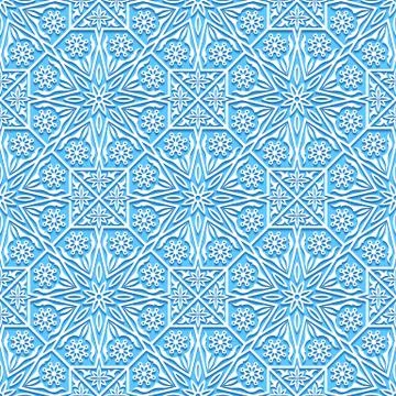 Seamless floral pattern with traditional ornament Stock Illustration