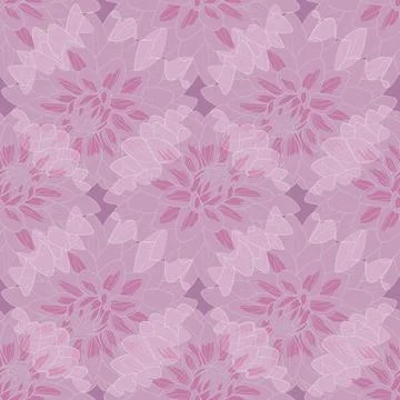 Seamless floral pattern translucent chrysanthemum flowers design Stock Illustration