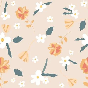 Seamless floral pattern. Trendy design for wallpaper, textile design, packing, f Stock Illustration