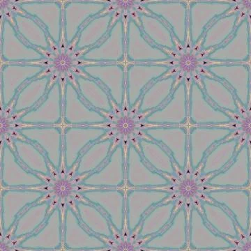 Seamless floral pattern turquoise violet gray Stock Illustration