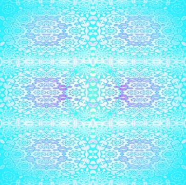 Seamless floral pattern turquoise white Stock Illustration