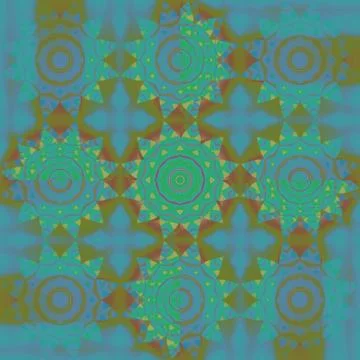 Seamless floral pattern turquoise yellow orange Stock Illustration