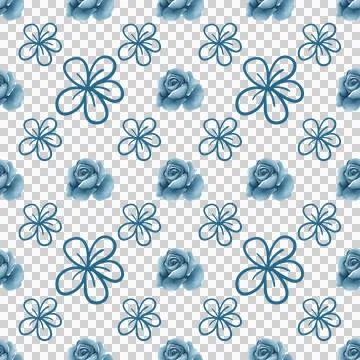 Seamless Floral Pattern Vector Art Illustrazione stock