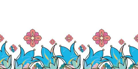 Seamless Floral Pattern in vector. Border design. 스톡 일러스트