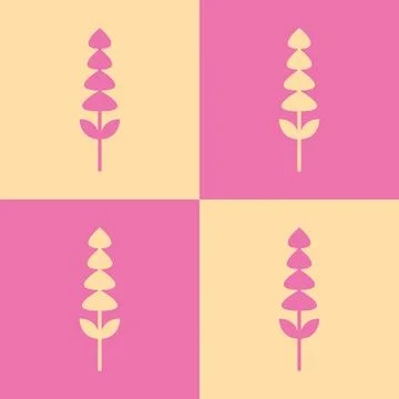 Seamless floral pattern vector flower shape doodle plant abstract background  스톡 일러스트