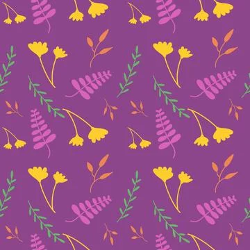 Seamless floral pattern vector flower shape doodle plant abstract fabric  Stock Illustration