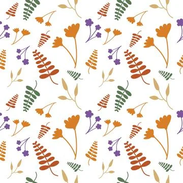 Seamless floral pattern vector flower shape doodle plant abstract fabric  Stock Illustration