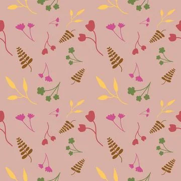 Seamless floral pattern vector flower shape doodle plant abstract fabric  Illustrazione stock