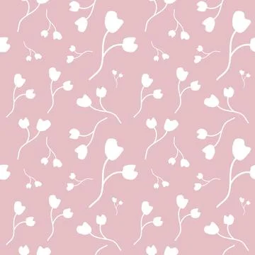 Seamless floral pattern vector flower shape doodle plant abstract texture 스톡 일러스트