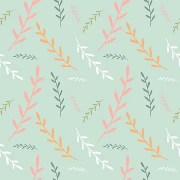 Seamless floral pattern vector flower shape doodle plant abstract texture Stock Illustration