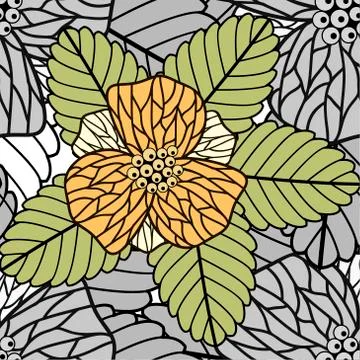 Seamless Floral Pattern Vector. Hand Drawn Floral Texture, Illustrazione stock