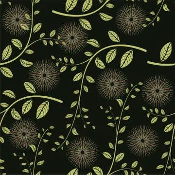 Seamless Floral Pattern Vector. Hand Drawn Floral Texture, Stock Illustration