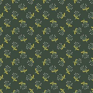 Seamless Floral Pattern in vector hand drawn style. Stock Illustration