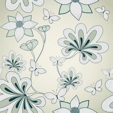 Seamless floral pattern. Vector Stock Illustration